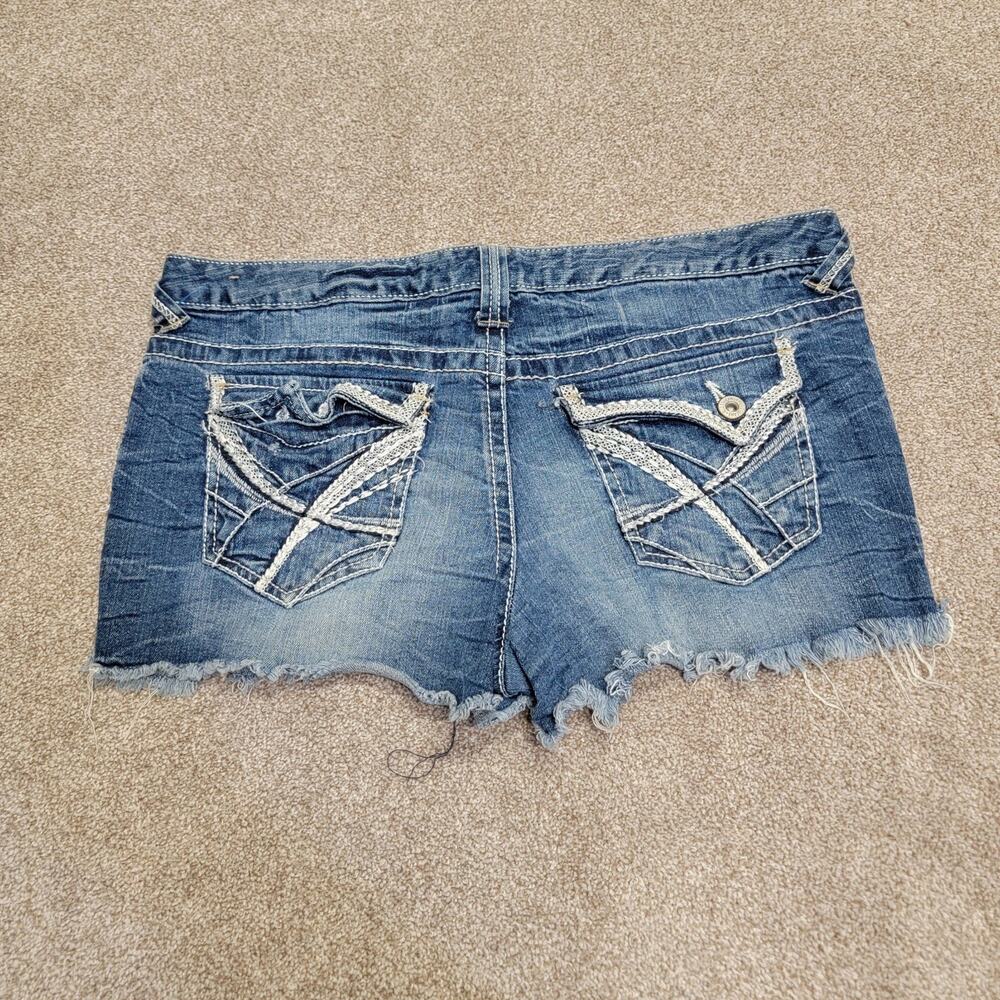 y2k grunge festival coachella rodeo Rue21 micro mini denim short 11/12 low rise